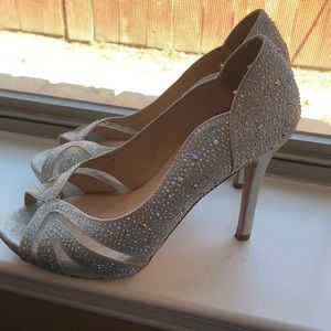Gorgeous Silver Crystal Shoes